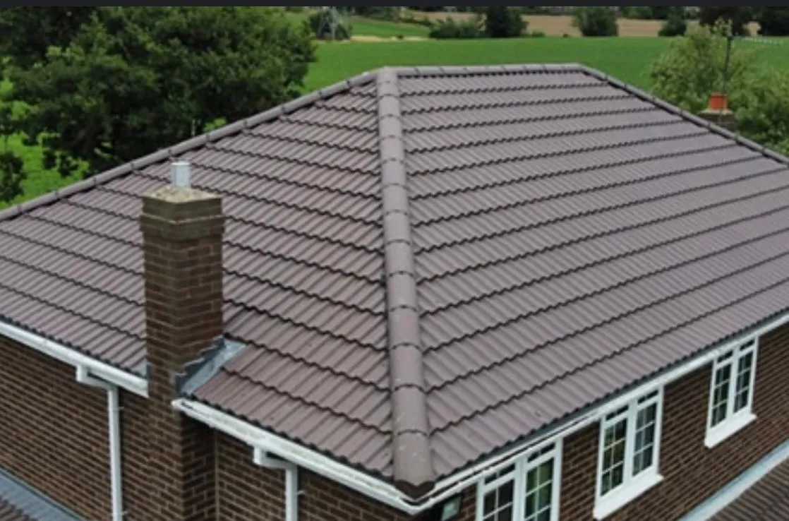 Completed roof on a property in {service area}